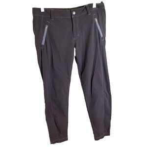 LL Bean‎ Womens Pants 8 Black Nylon Spandex Mesh Zippered Pockets